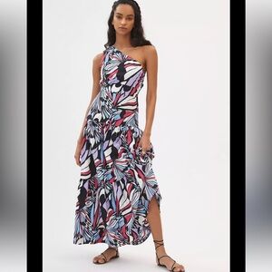 Maeve Butterfly Print One Shoulder Dress
